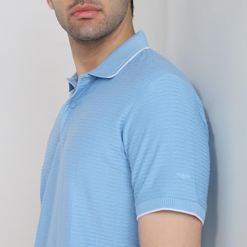 Park Avenue Blue Structure Pattern Men T-Shirt