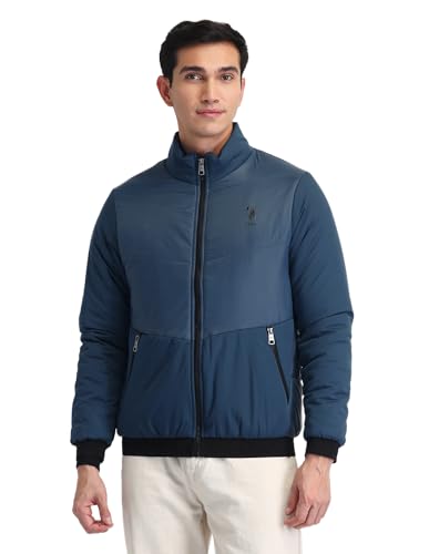 U.S. POLO ASSN. Mens Wadded Bomnber Full Sleeve Jacket (UDJCKS1457_DARK BLUE_XL)