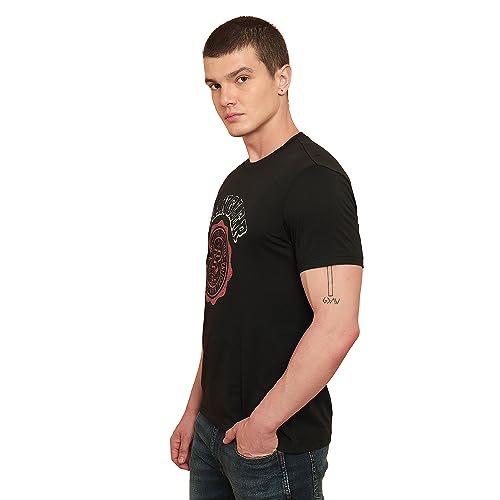 Wrangler Men's Regular Fit Shirt (WMTS006958_Black