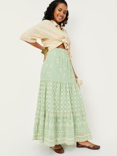 Max Polyester Western Skirt Green