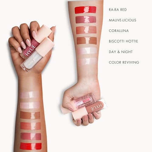 HYUE HydraGlow™ Lip Oil | Color Reviving | Intense 24HR Hydration | Non-Sticky | Lightweight Formula | 6 ml | With Cherry, Jojoba Oil, Kakadu Oil and Vitamin E | Crystal-like Shine | Chunky Applicator