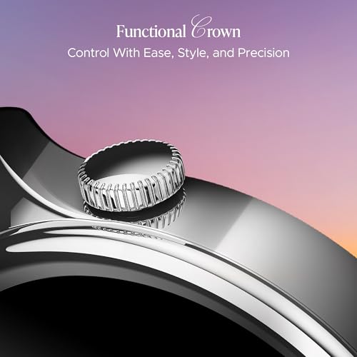 boAt Enigma Daze Women's Luxury Smart Watch w/ 1.3”(3.3cm) AuraVue Display w/ 20% Higher Brightness, Emergency SOS, Female Wellness Tracking, BT Calling, smart Watch for Women Latest (Elegant Silver)
