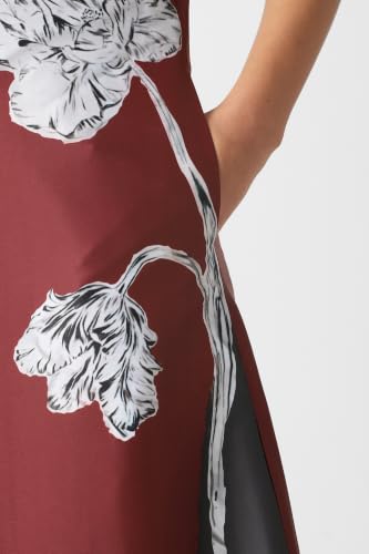 Women Maroon Print Calf-Length Party Dress
