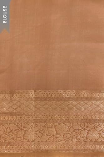 Taneira Women Brown Silk Viscose Kadwa Banaras Inspired Design Saree with Unstitched Blouse Piece (SAPH04AA0478-Brown)