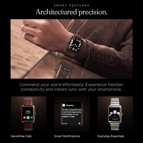 Pebble Royale Icon Smartwatch with 1.41" AMOLED Display, Bluetooth Calling, SpO2 & Heart Rate Monitoring, Sleep Tracking, Multiple Sports Modes, Always-On Display (Sterling Silver)