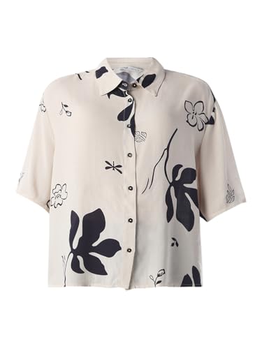 ONLY Women's Abstract Print Regular Fit White Shirt