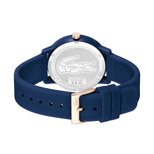 Lacoste Lacoste.12.12 Qtz Basic Blue Round Dial Men's Watch|Blue Silicone Material|Multi Color Band - 2011234