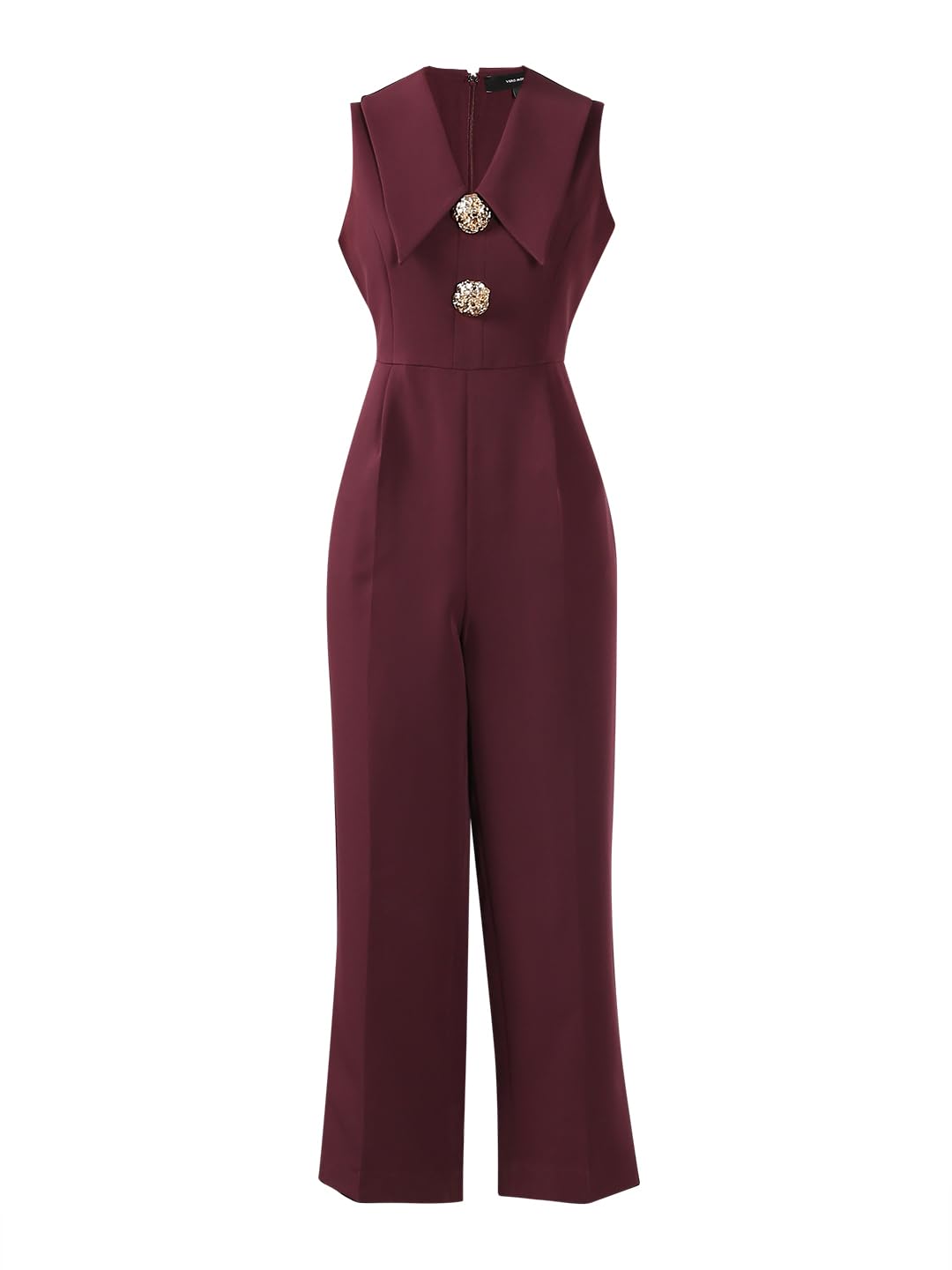 Vero Moda Women's Regular Fit Maroon Jumpsuit