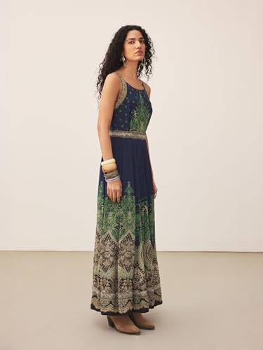 Ritu Kumar Blue Palak Long Dress
