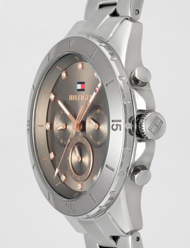Tommy Hilfiger Mellie Qtz Multifunction Analog Grey Round Dial Silver Stainless Steel Watch for Women - TH1782742W
