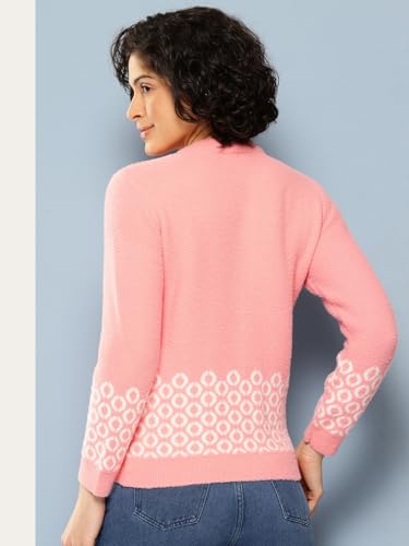Aarika Womens Winter Wear Peach Colour Embellished Woolen Sweater-(S-L)-(OCT_TP-W-WL-MD-08-PEACH-M)