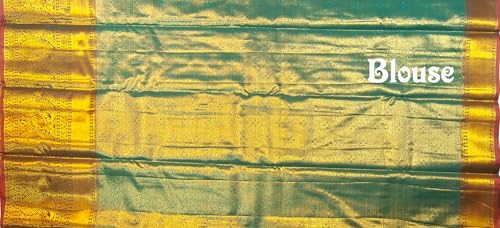 SREE KUMARAN Women's Kanchipuram Silk Pure Pattu Sarees - Seft Design - | Unstitched Blouse (VSK102-1)