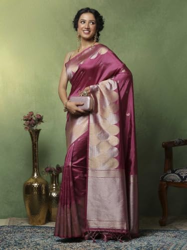 Meena Bazaar Women's Art Silk Saree with Unstitched Blouse Piece | Elegant Designer Traditional Ethnic Saree | Festive, Wedding & Party