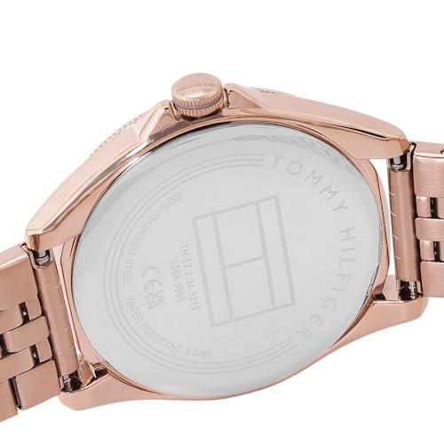 Tommy Hilfiger Quartz Grey Dial Golden Stainless Steel Strap Analog Watch for Women