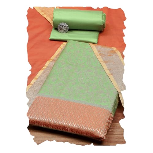 BIBA Women Pista Cotton Unstitched Suit Set_FREE SIZE