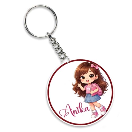 GIFTMEBAZAR Personalized Name Keychain For Girls | Birthday Return Gift For Gilrs | Girls Bag Keychain | Keyring For Car & Home