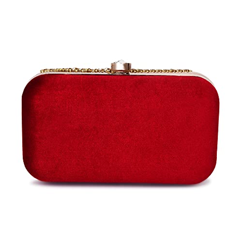 For The Beautiful You Red Embroidered Women's Clutch (410)
