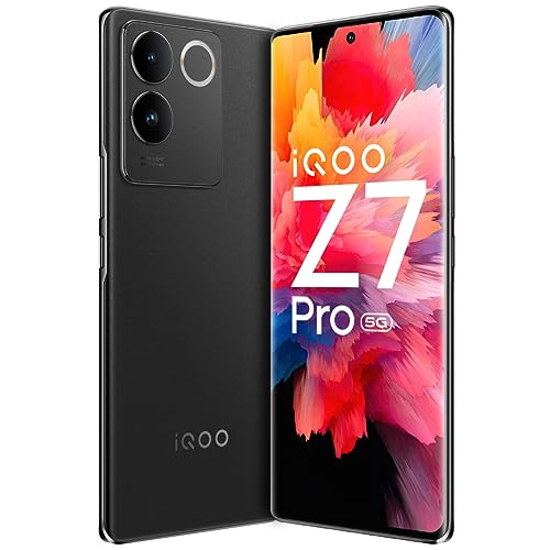 iQOO Z7 Pro 5G (Graphite Matte, 8GB RAM, 256GB Storage) | 3D Curved AMOLED Display | 4nm MediaTek Dimesity 7200 5G Processor | 64MP Aura Light OIS Camera | Segment's Slimmest & Lightest Smartphone