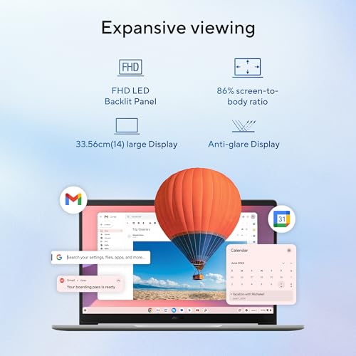 ASUS Chromebook CX1405 (2025), Intel Core 3-N355, 8GB RAM, 128GB SSD, FHD 14"(35.56cm), Chrome OS, Pure Grey, 1.38Kg, CX1405CTA-S60724, Intel UHD Graphics, 42WHrs, Thin & Light Laptop