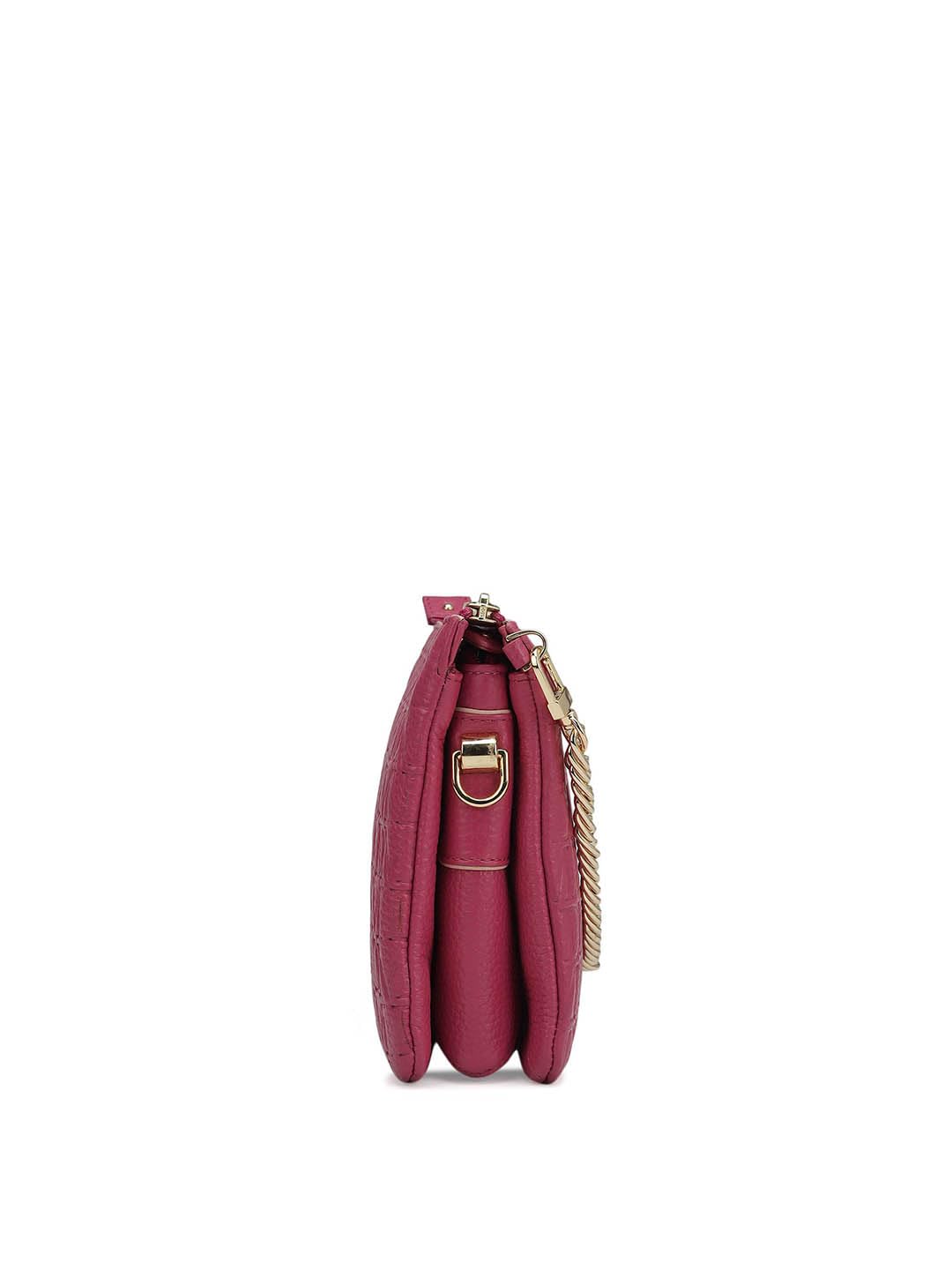 Da Milano Genuine Leather Pink Sling Bag (01267) (Small)