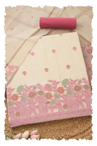 Soch Womens Beige Chanderi Woven Design Dress Material With Na