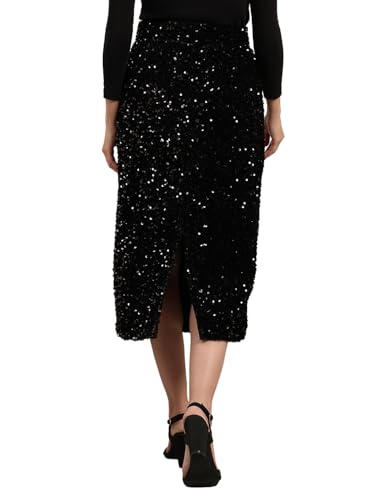 VERO MODA Women's Fit and Flare High-Rise Black Skirt