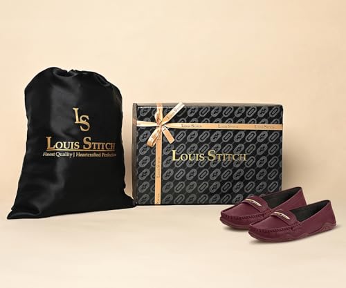 LOUIS STITCH Women’s Premium Rosewood Slip-On Loafers | Elegant Solid Slip-On Comfort Shoes for Casual and Formal Wear | Slip-On Loafer Shoes for Women | LSLD-BLR-HS01 | UK-5