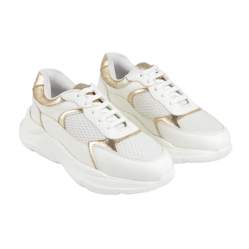 tresmode White Gold Women's Sneakers in Size 5 UK / 38 EU