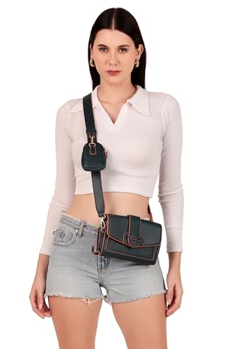 Ceres Cross Body Fit Sling Bag Women Use Travel office Business Faux Leather - 22JY29 (Blue)