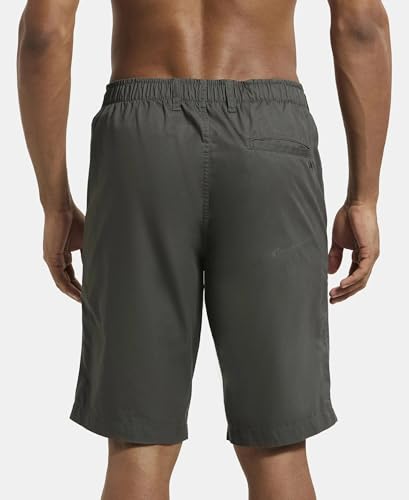 Jockey Men's Straight Fit Shorts (1203_Forest Green_Medium)