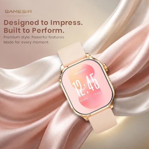 GameSir Sports Edge Smart Watch for Men & Women, 1.88" Full Touch Display, Bluetooth Calling, Fitness Tracking, Message Notifications, Android & iOS Compaatible - (Gold)