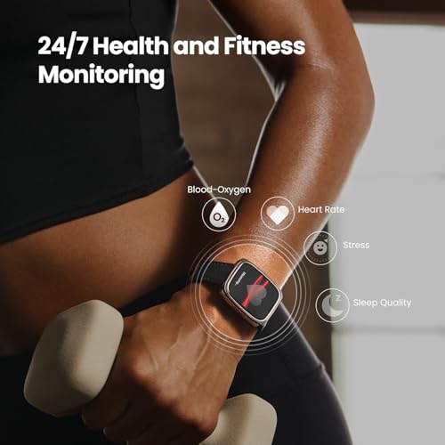 Amazfit Active 2 Square Smartchoice, 2000 Nits Bright AMOLED Display, Built in GPS, 10Day Battery, Android & iPhone, Accurate Readings, BT Call, Sleep Monitor, 5ATM Water Resistant, Black Leather