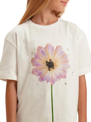 VERO MODA Girl's Regular Fit White T-Shirt