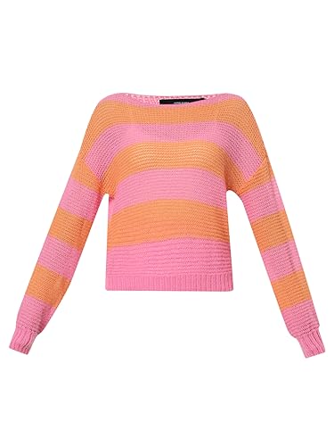 VERO MODA Women Colourblock Polyester Blend Regular Fit Pink Sweater