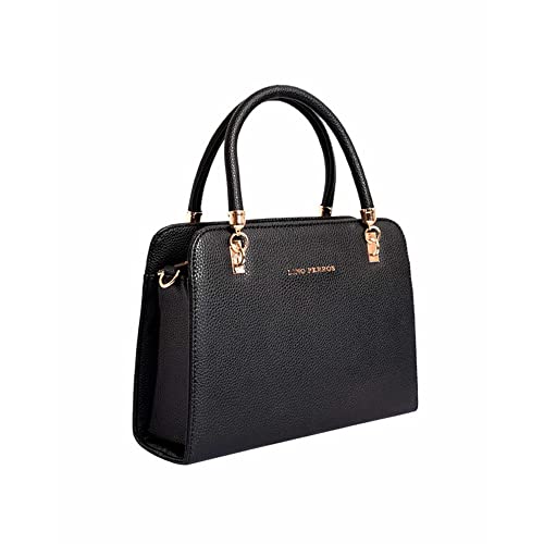 Lino Perros Womens Black Faux Leather Handbag (Black)