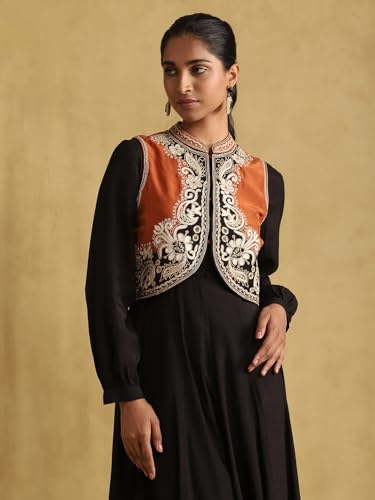 ritu kumar black embroidered dress RI Ritu Kumar Black Embroidered Gown