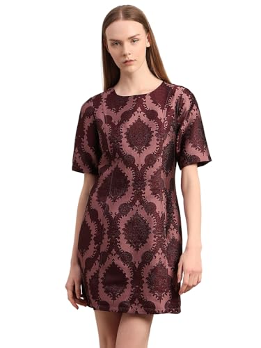 VERO MODA Women's A-Line Maroon Dress