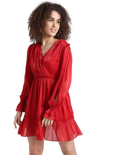 ONLY Red Fit & Flare Dress
