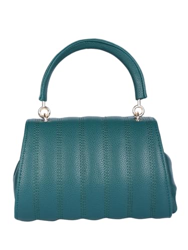 MINI WESST Green Casual Synthetic Leather Solid Handheld Bag (Green_MWHB302GR)