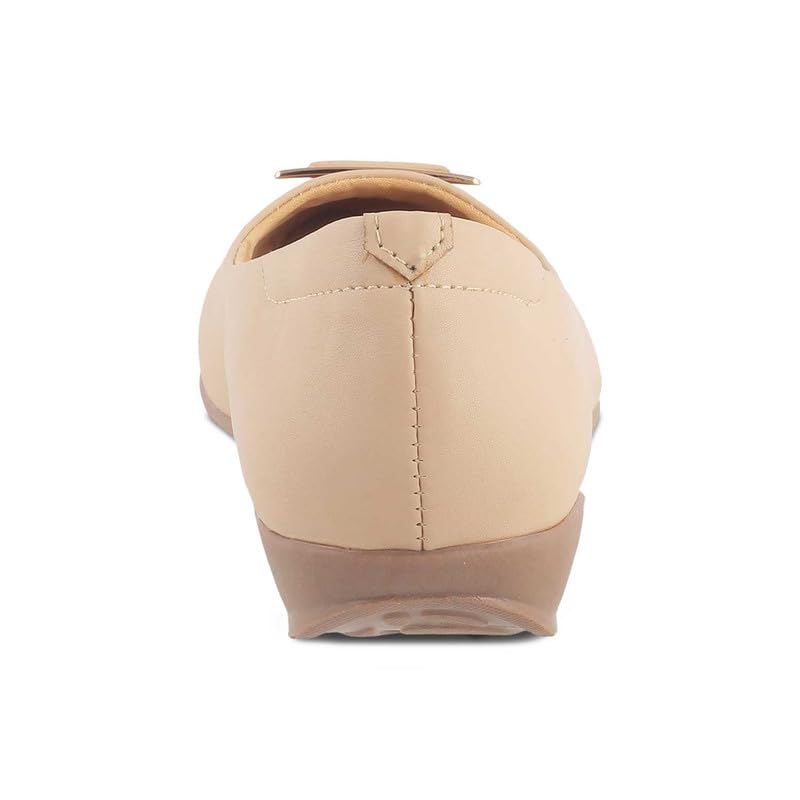 tresmode 239-CHEVIZ Beige Women Flat Ballerina EU/38 UK/5