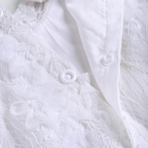Hopscotch Girls White Full Sleeves Lace Embellished Onesie For Age (9-12 Months)