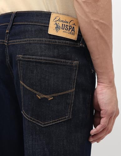 U.S. Polo Assn. Denim Co. Men's Cole Comfort Cropped Fit Blue Jeans (UDJEN1910_Blue_40)