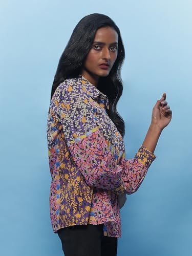 Label RITU KUMAR Purple Botanic Print Shirt