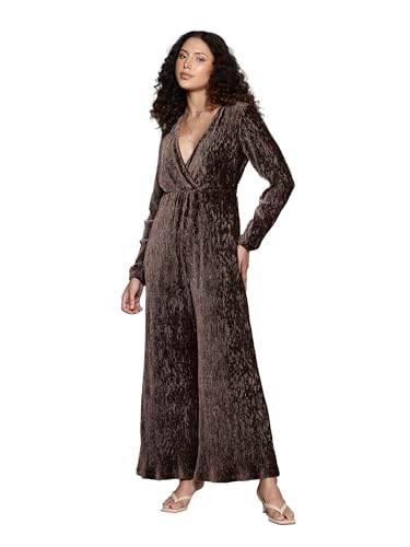 Label RITU KUMAR Brown Caren Velvet Jumpuit