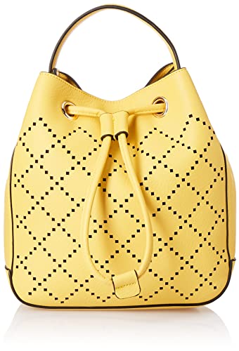 Accessorize London Women's Faux Leather Yellow Cut Out Sling bag
