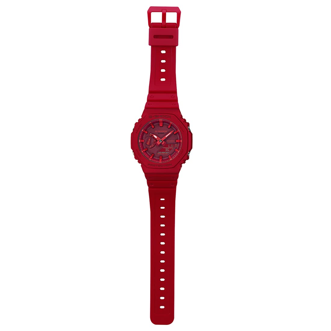 Casio G-Shock GA-2100-4ADR Analog-Digital Red Dial Men Watch Red Resin Strap (G988)