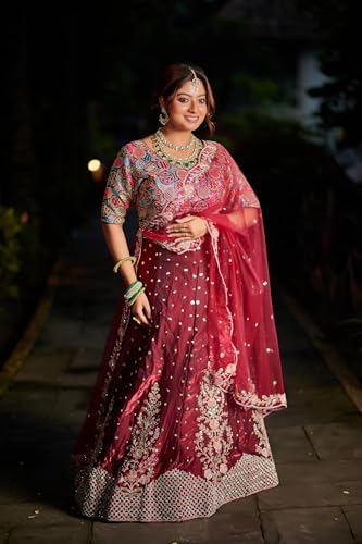 House of Bansal Royal Maroon Bridal Lehenga Set