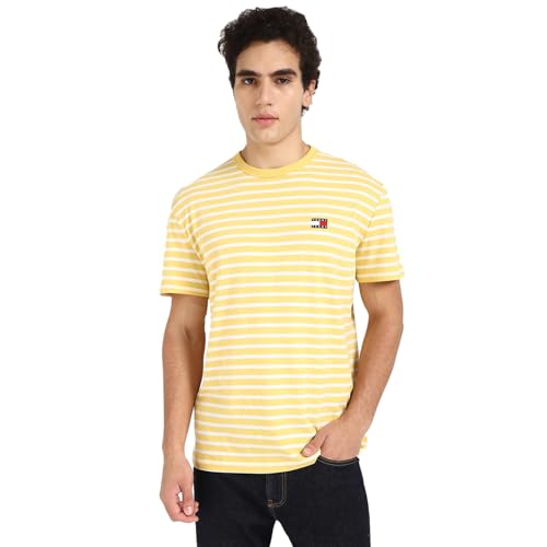Tommy Hilfiger Mens Yellow Color T-Shirt (L)