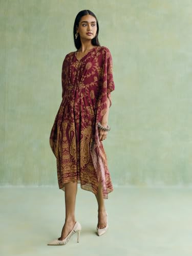 Aarke Ritu Kumar Maroon Rayah Kaftan