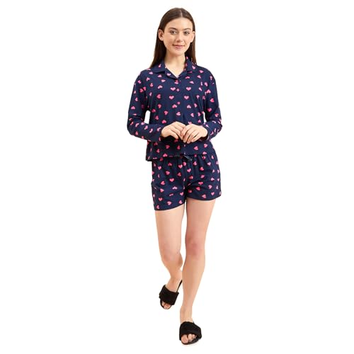 Sweet Dreams Women Printed Full Sleeves Shorts Set